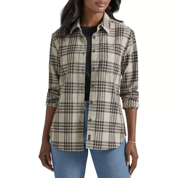 Lee Womens Legendary Long Sleeve All Purpose Button Down ShirtRuby Cocoa Graphic Plaid