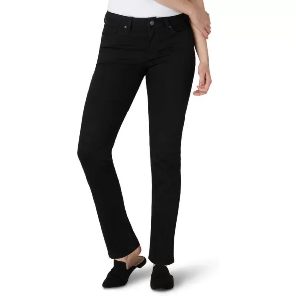 Lee Womens Petite Legendary Mid Rise Straight Leg JeanBlack