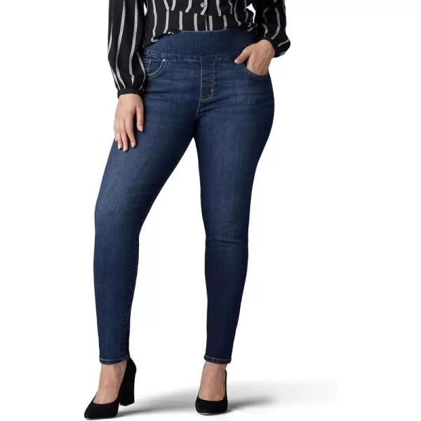 Lee Womens Plus Size Sculpting Slim Fit Skinny Leg Pull on JeanLandslide