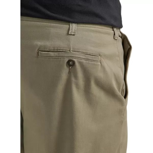 Lee Mens Big ampamp Tall Extreme Motion Flat Front Relaxed Taper PantKhaki