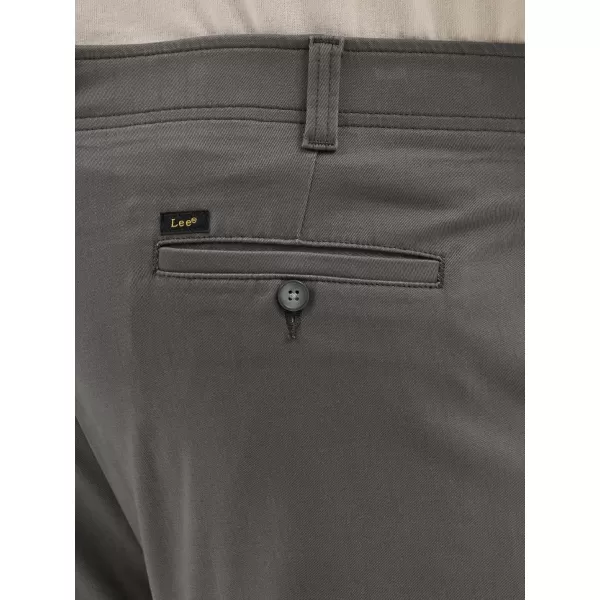 Lee Mens Big ampamp Tall Extreme Motion Flat Front Relaxed Taper PantStatic Gray