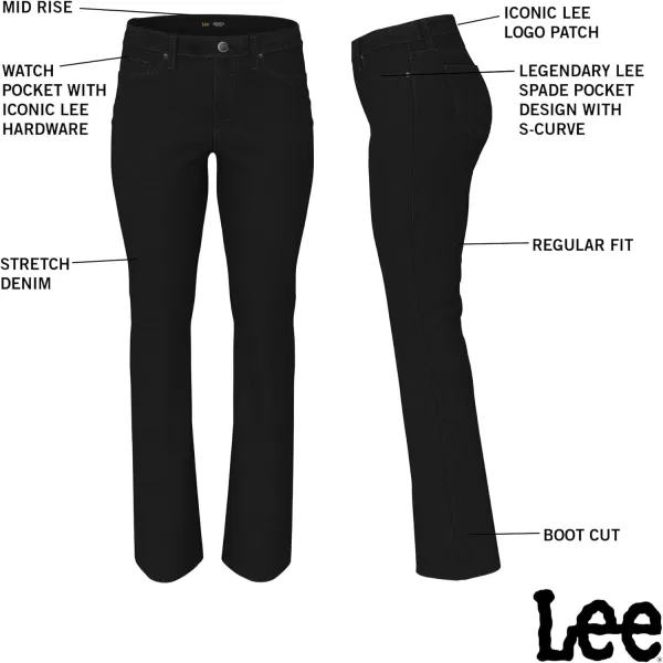 Lee Womens Plus Size Legendary Mid Rise Bootcut JeanBlack