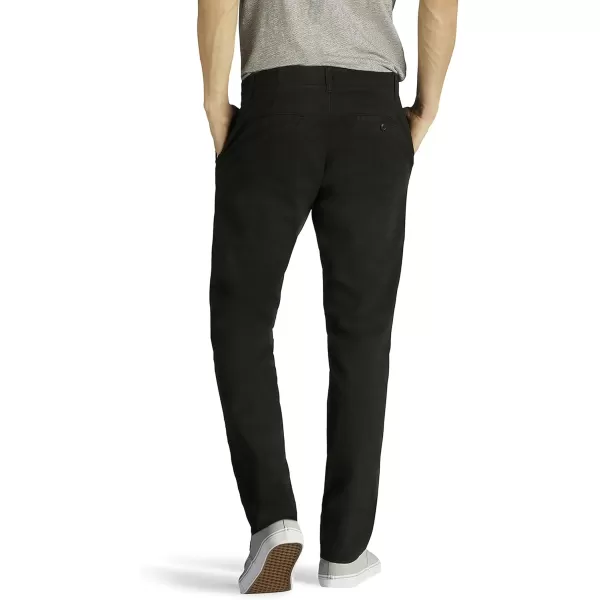 imageLee Mens Extreme Motion Flat Front Slim Straight PantBlack