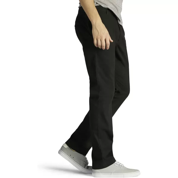 imageLee Mens Extreme Motion Flat Front Slim Straight PantBlack