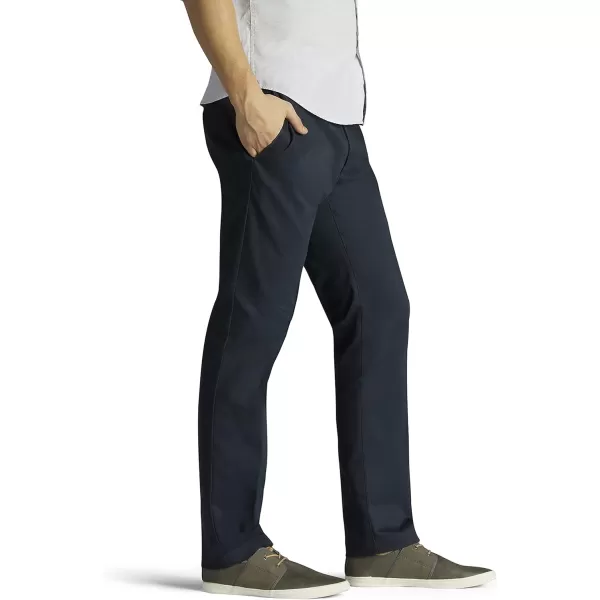 imageLee Mens Extreme Motion Flat Front Slim Straight PantNavy