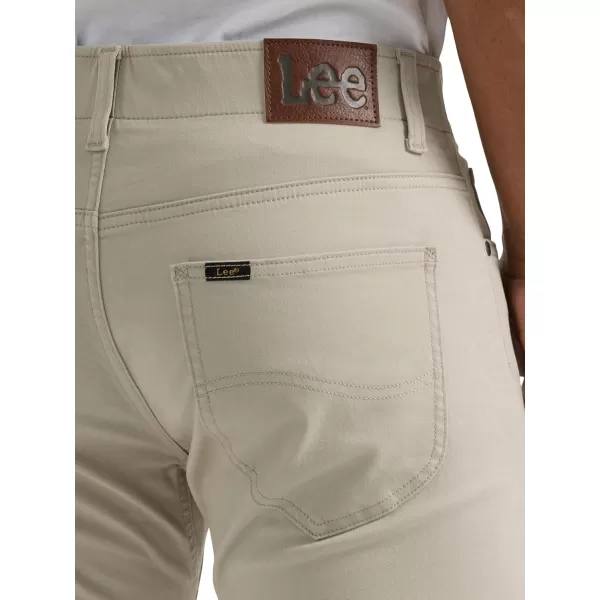 imageLee Mens Extreme Motion Slim Straight JeanStone Twill