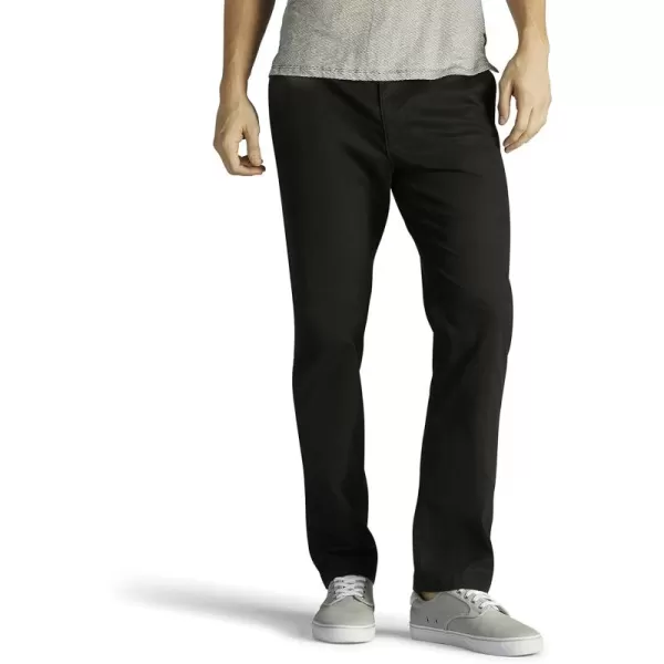 imageLee Mens Extreme Motion Flat Front Slim Straight PantBlack