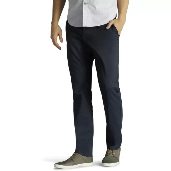 imageLee Mens Extreme Motion Flat Front Slim Straight PantNavy