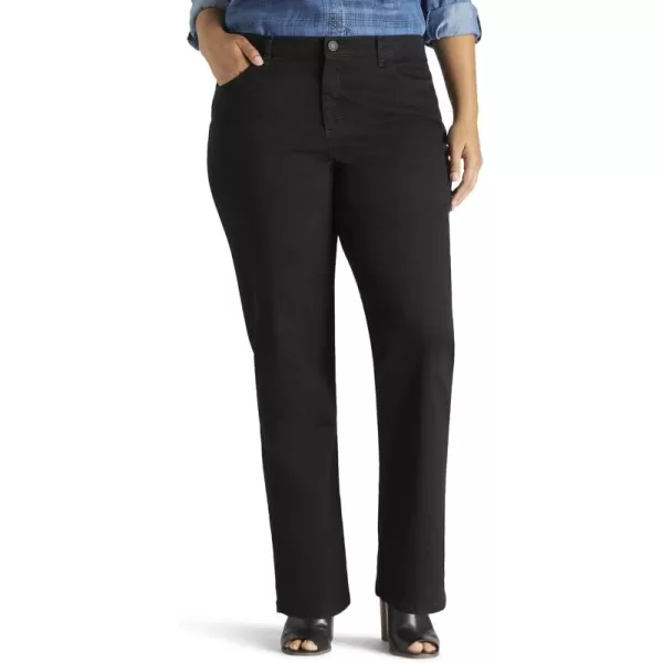 imageLee Womens Plus Size Instantly Slims Classic Relaxed Fit Monroe Straight Leg JeanBlack