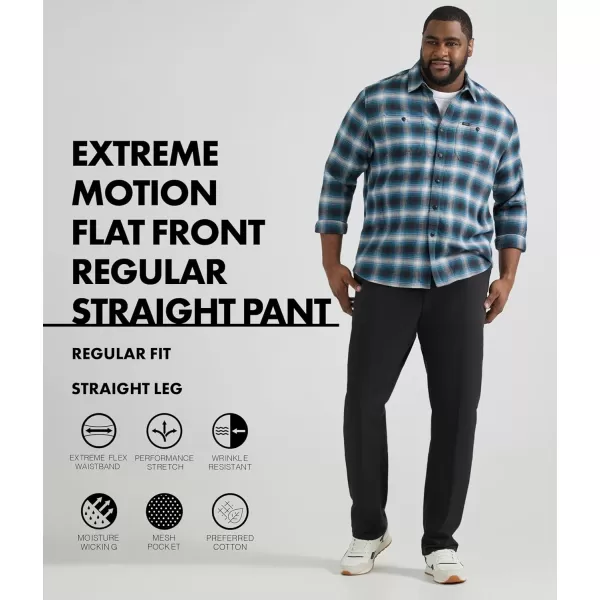 imageLee Mens Big ampamp Tall Extreme Motion Flat Front Regular Straight PantCharcoal