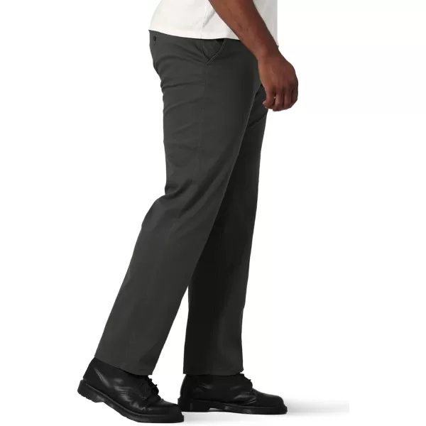 imageLee Mens Big ampamp Tall Extreme Motion Flat Front Regular Straight PantCharcoal