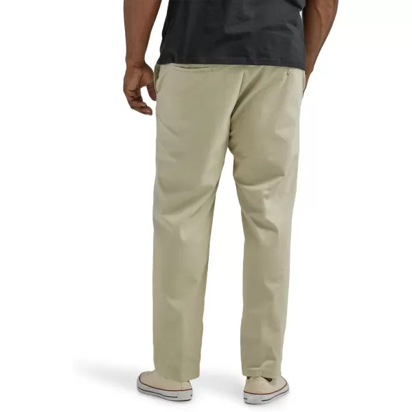 imageLee Mens Big ampamp Tall Extreme Motion Flat Front Regular Straight PantStone