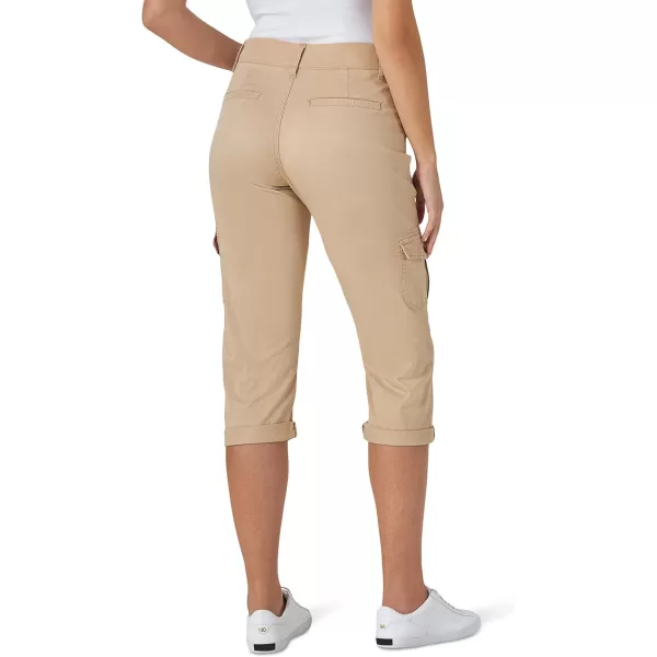 imageLee Womens Relaxed Fit Austyn Knit Waist Cargo Capri PantCaf