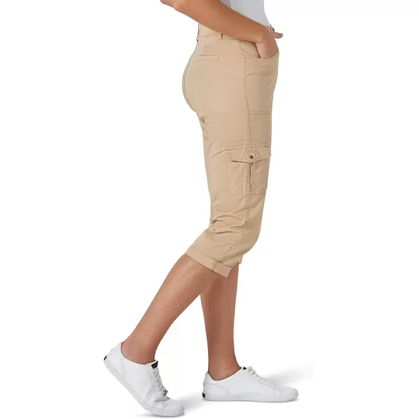 imageLee Womens Relaxed Fit Austyn Knit Waist Cargo Capri PantCaf