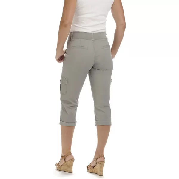 imageLee Womens Relaxed Fit Austyn Knit Waist Cargo Capri PantFrost Gray