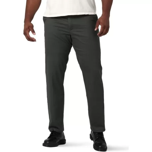 imageLee Mens Big ampamp Tall Extreme Motion Flat Front Regular Straight PantCharcoal