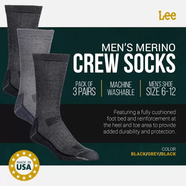 imageLee Heavyweight Long Cushion Boot Socks for Men  Crew Socks for Work Size 612BlackGreyNavy