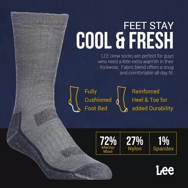 imageLee Heavyweight Long Cushion Boot Socks for Men  Crew Socks for Work Size 612BlackGreyNavy