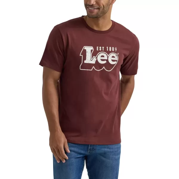 imageLee Mens Short Sleeve Graphic TShirtBitter Chocolate Lee