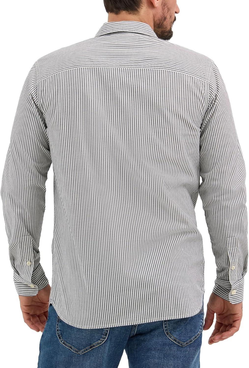 imageLee Mens All Purpose Classic Fit Long Sleeve ShirtEcru Stripe