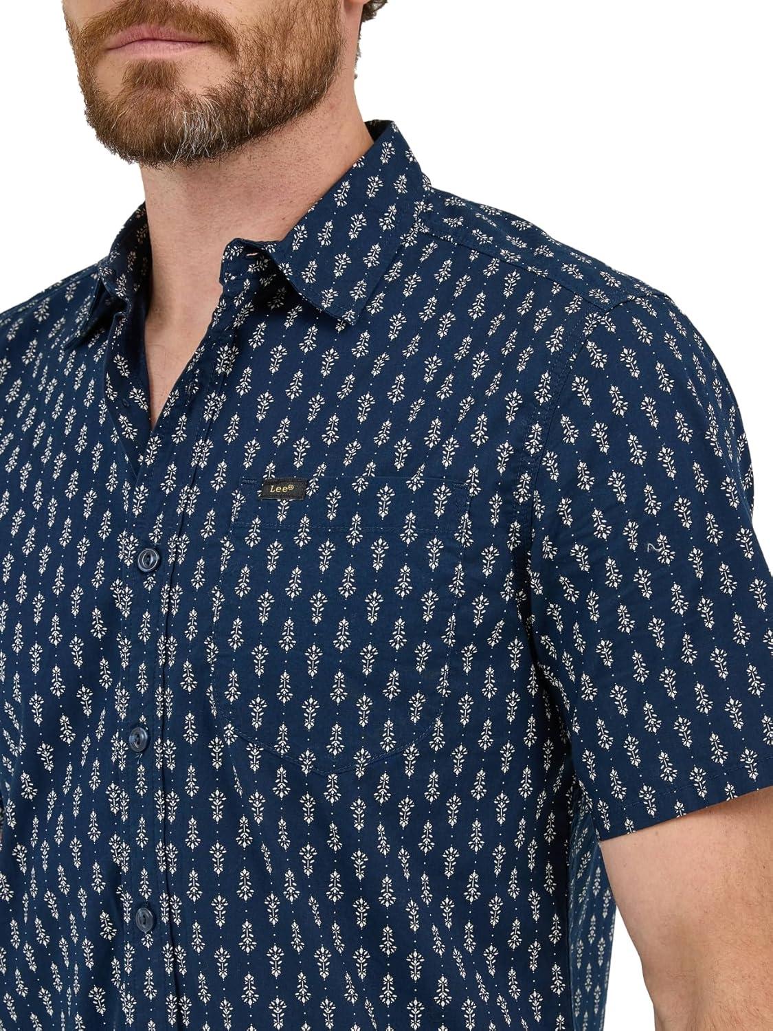 imageLee Mens All Purpose Classic Fit Short Sleeve ShirtRivet Ecru