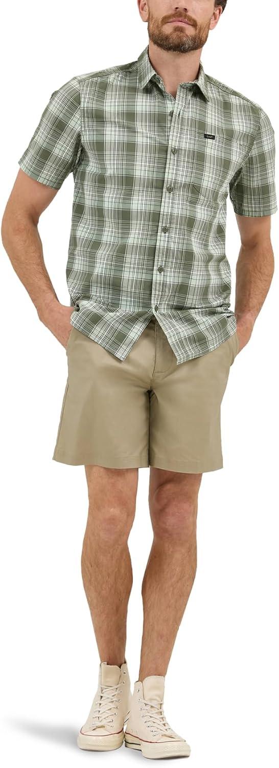 imageLee Mens Extreme Motion Short Sleeve Performance ShirtOlive Grove Plaid