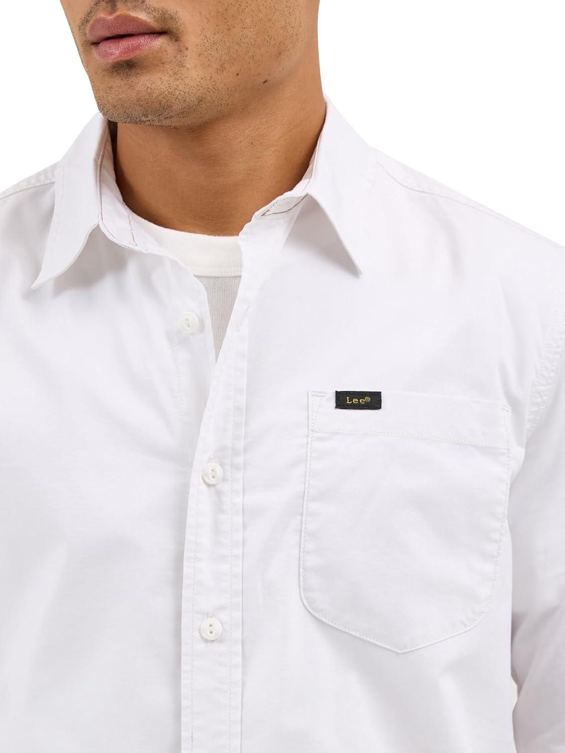 imageLee Mens X Move Long Sleeve AllPurpose 1 Pocket ShirtBright White