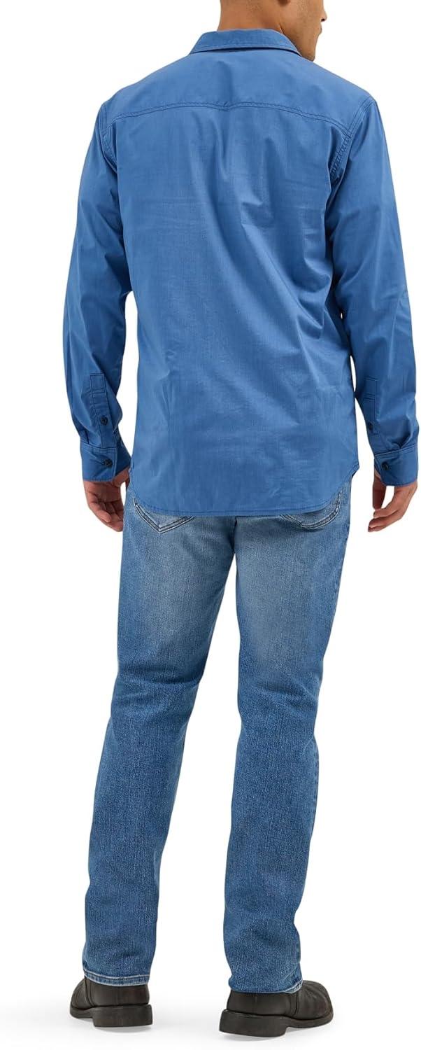imageLee Mens X Move Long Sleeve AllPurpose 1 Pocket ShirtMidcentury Blue