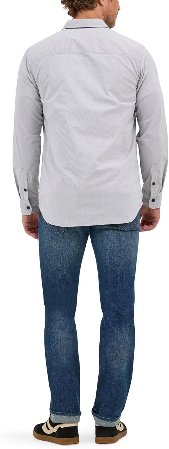 imageLee Mens X Move Long Sleeve AllPurpose 1 Pocket ShirtStatic Gray
