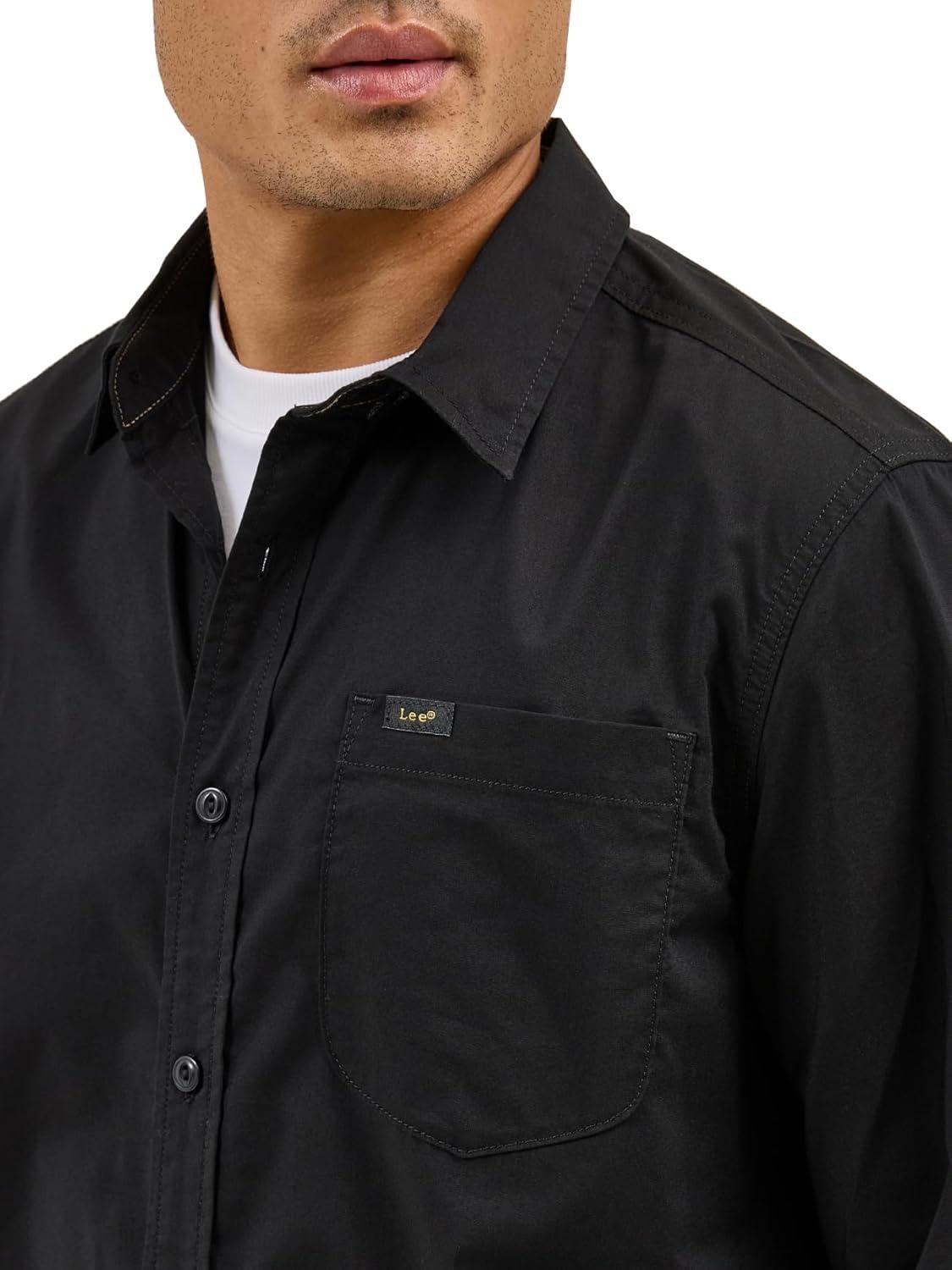 imageLee Mens X Move Long Sleeve AllPurpose 1 Pocket ShirtUnion All Black
