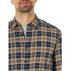 imageLee Mens All Purpose Classic Fit Long Sleeve ShirtNavyBrown Plaid  Stretch Twill