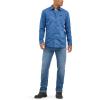 imageLee Mens X Move Long Sleeve AllPurpose 1 Pocket ShirtMidcentury Blue
