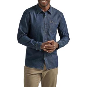 imageLee Mens All Purpose Classic Fit Long Sleeve ShirtDenim Rinse Wash