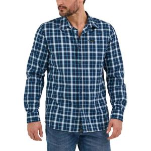 imageLee Mens All Purpose Classic Fit Long Sleeve ShirtRivet Navy Plaid