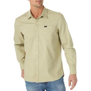 imageLee Mens All Purpose Classic Fit Long Sleeve ShirtStone  Calvary Twill