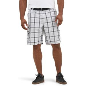 imageLee Mens Big ampamp Tall New Belted Wyoming Cargo ShortGray Plaid