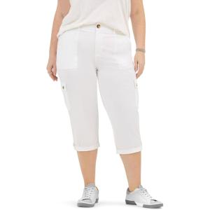 imageLee womens Plus Size Ultra Lux Comfort With Flextogo Cargo Capri PantWhite