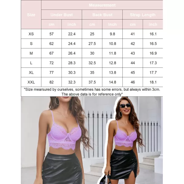 Avidlove Lace Bralettes for Women Y2k Strap Bustier Cami Top V Neck Camisole LingerieLilac