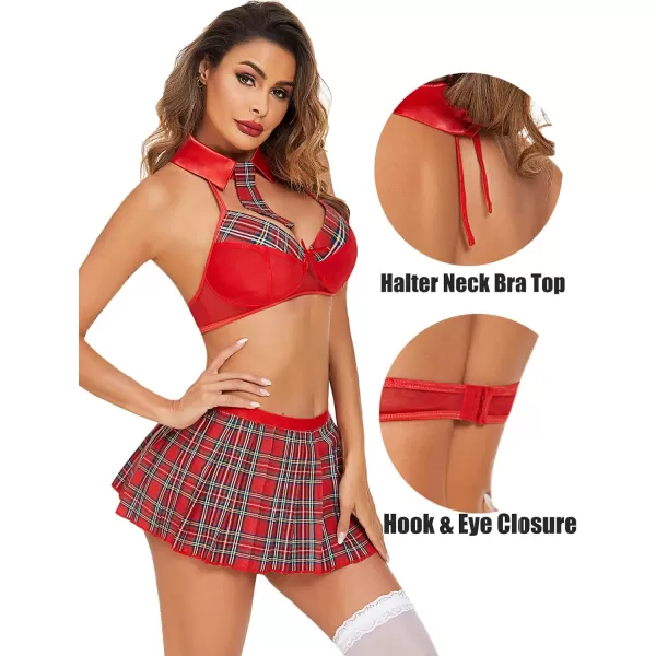 Avidlove Lingerie For Women Lingerie Sety Bra Top With Plaid Mini Skirt SXXLAvidlove Lingerie For Women Lingerie Sety Bra Top With Plaid Mini Skirt SXXL