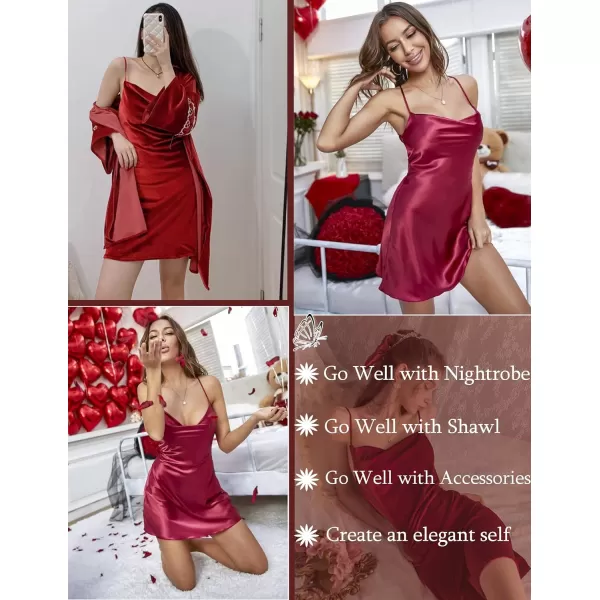 Avidlove Lingerie For Women Satin Nightgown Sexy Teddy Babydoll Silk Sleepwear Mini Nightdress Cowl Neck Red XXLAvidlove Lingerie For Women Satin Nightgown Sexy Teddy Babydoll Silk Sleepwear Mini Nightdress Cowl Neck Red XXL