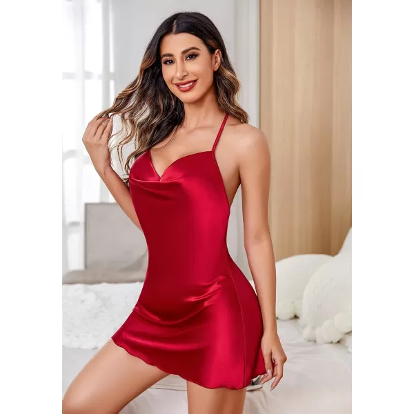 Avidlove Lingerie For Women Satin Nightgown Sexy Teddy Babydoll Silk Sleepwear Mini Nightdress Cowl Neck Red XXLAvidlove Lingerie For Women Satin Nightgown Sexy Teddy Babydoll Silk Sleepwear Mini Nightdress Cowl Neck Red XXL