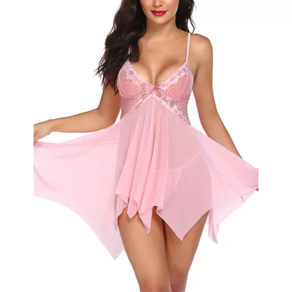 Avidlove Lingerie for Women Lace Babydoll Sleepwear Boudoir Outfits Plus Size Langeray XS5XLPeach