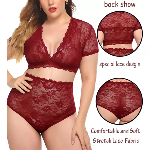 Avidlove Lingerie for Women Plus Size High Waist Panty Sexy 2 Piece Lingerie Set Lace UnderwearAvidlove Lingerie for Women Plus Size High Waist Panty Sexy 2 Piece Lingerie Set Lace Underwear