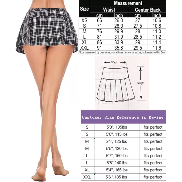 Avidlove Mini Pleated Skirts for Women Mini Plaid Skirt XSXXLBlack