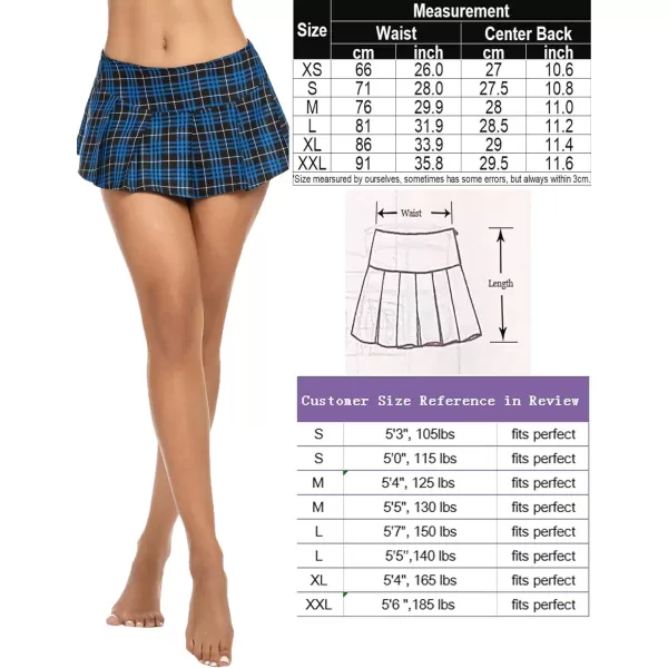 Avidlove Mini Pleated Skirts for Women Mini Plaid Skirt XSXXLBlue