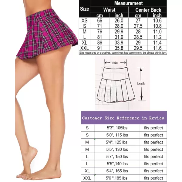 Avidlove Mini Pleated Skirts for Women Mini Plaid Skirt XSXXLRose Red