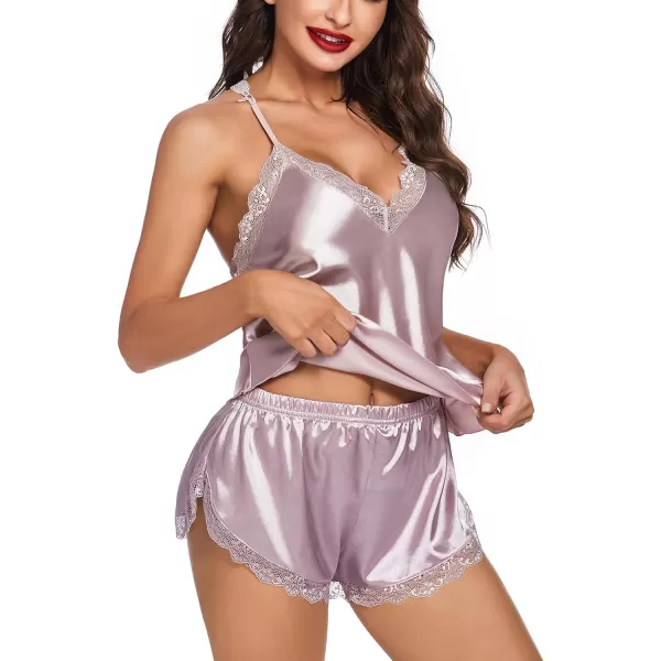 Avidlove Satin Pajamas Set Sleepwear Womens Sexy Lingerie Cami Shorts Set Nightwear SXXLCoffee