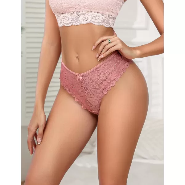 Avidlove Sexy Cheeky Panties for Women Lace Criss Cross Bikini Underwear 14 PackPink