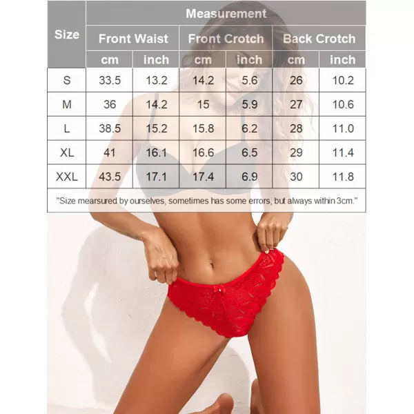 Avidlove Sexy Cheeky Panties for Women Lace Criss Cross Bikini Underwear 14 PackRed