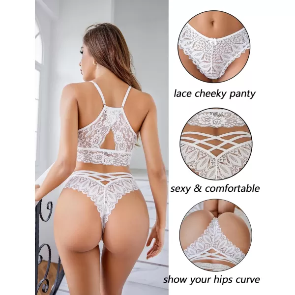 Avidlove Sexy Cheeky Panties for Women Lace Criss Cross Bikini Underwear 14 PackWhite